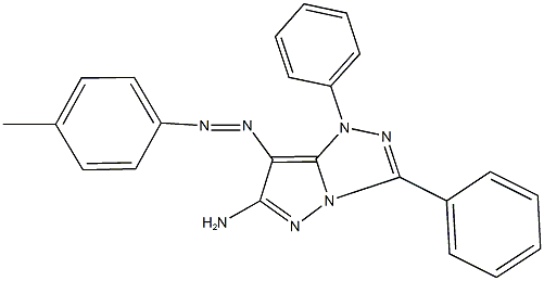 7-[(4-methylphenyl)diazenyl]-1,3-diphenyl-1H-pyrazolo[5,1-c][1,2,4]triazol-6-amine 结构式