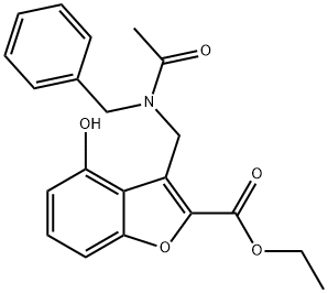 ethyl 3-{[acetyl(benzyl)amino]methyl}-4-hydroxy-1-benzofuran-2-carboxylate 结构式