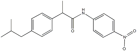 N-{4-nitrophenyl}-2-(4-isobutylphenyl)propanamide 结构式