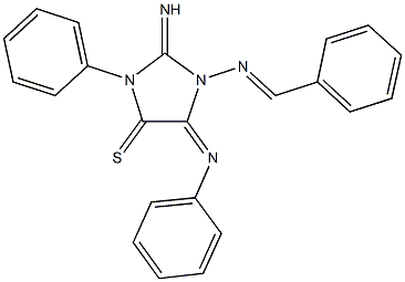 1-(benzylideneamino)-2-imino-3-phenyl-5-(phenylimino)-4-imidazolidinethione 结构式