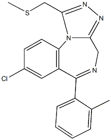 [8-chloro-6-(2-methylphenyl)-4H-[1,2,4]triazolo[4,3-a][1,4]benzodiazepin-1-yl]methyl methyl sulfide 结构式