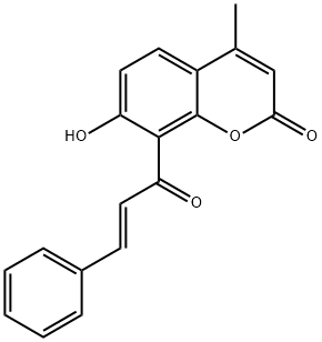 8-cinnamoyl-7-hydroxy-4-methyl-2H-chromen-2-one 结构式