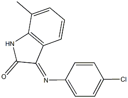 3-[(4-chlorophenyl)imino]-7-methyl-1,3-dihydro-2H-indol-2-one 结构式