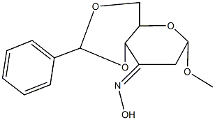 6-methoxy-2-phenyltetrahydropyrano[3,2-d][1,3]dioxin-8(4H)-one oxime 结构式