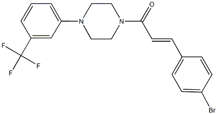 1-[3-(4-bromophenyl)acryloyl]-4-[3-(trifluoromethyl)phenyl]piperazine 结构式