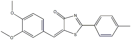 5-(3,4-dimethoxybenzylidene)-2-(4-methylphenyl)-1,3-thiazol-4(5H)-one 结构式