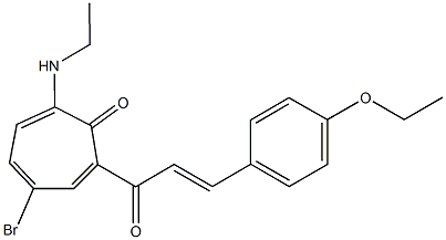 4-bromo-2-[3-(4-ethoxyphenyl)acryloyl]-7-(ethylamino)-2,4,6-cycloheptatrien-1-one 结构式