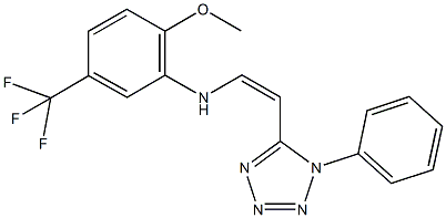 2-methoxy-N-[2-(1-phenyl-1H-tetraazol-5-yl)vinyl]-5-(trifluoromethyl)aniline 结构式