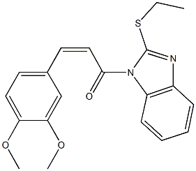 1-[3-(3,4-dimethoxyphenyl)acryloyl]-2-(ethylsulfanyl)-1H-benzimidazole 结构式