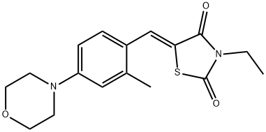 3-ethyl-5-[2-methyl-4-(4-morpholinyl)benzylidene]-1,3-thiazolidine-2,4-dione 结构式