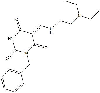 1-benzyl-5-({[2-(diethylamino)ethyl]amino}methylene)-2,4,6(1H,3H,5H)-pyrimidinetrione 结构式
