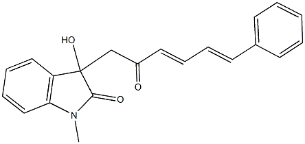 3-hydroxy-1-methyl-3-(2-oxo-6-phenyl-3,5-hexadienyl)-1,3-dihydro-2H-indol-2-one 结构式