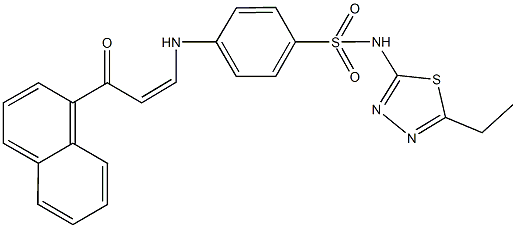 N-(5-ethyl-1,3,4-thiadiazol-2-yl)-4-{[3-(1-naphthyl)-3-oxo-1-propenyl]amino}benzenesulfonamide 结构式