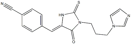 4-({1-[3-(1H-imidazol-1-yl)propyl]-5-oxo-2-thioxo-4-imidazolidinylidene}methyl)benzonitrile 结构式