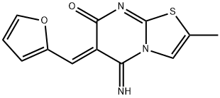 6-(2-furylmethylene)-5-imino-2-methyl-5,6-dihydro-7H-[1,3]thiazolo[3,2-a]pyrimidin-7-one 结构式