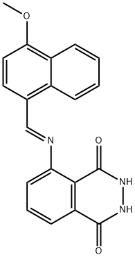 5-{[(4-methoxy-1-naphthyl)methylene]amino}-2,3-dihydro-1,4-phthalazinedione 结构式