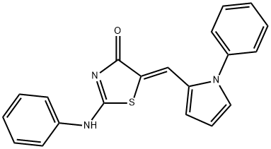 2-(phenylimino)-5-[(1-phenyl-1H-pyrrol-2-yl)methylene]-1,3-thiazolidin-4-one 结构式