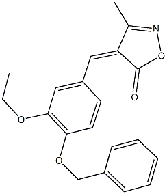 4-[4-(benzyloxy)-3-ethoxybenzylidene]-3-methyl-5(4H)-isoxazolone 结构式