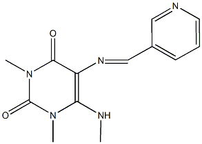 1,3-dimethyl-6-(methylamino)-5-[(3-pyridinylmethylene)amino]-2,4(1H,3H)-pyrimidinedione 结构式