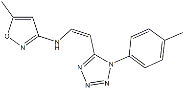 N-(5-methyl-3-isoxazolyl)-N-{2-[1-(4-methylphenyl)-1H-tetraazol-5-yl]vinyl}amine 结构式