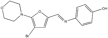 4-({[4-bromo-5-(4-morpholinyl)-2-furyl]methylene}amino)phenol 结构式