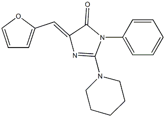 5-(2-furylmethylene)-3-phenyl-2-(1-piperidinyl)-3,5-dihydro-4H-imidazol-4-one 结构式