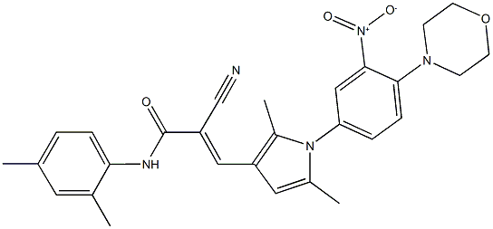 2-cyano-N-(2,4-dimethylphenyl)-3-{1-[3-nitro-4-(4-morpholinyl)phenyl]-2,5-dimethyl-1H-pyrrol-3-yl}acrylamide 结构式