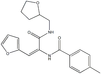 N-(2-(2-furyl)-1-{[(tetrahydro-2-furanylmethyl)amino]carbonyl}vinyl)-4-methylbenzamide 结构式