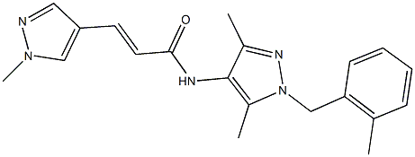 N-[3,5-dimethyl-1-(2-methylbenzyl)-1H-pyrazol-4-yl]-3-(1-methyl-1H-pyrazol-4-yl)acrylamide 结构式