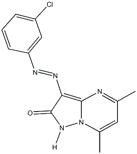 3-[(3-chlorophenyl)diazenyl]-5,7-dimethylpyrazolo[1,5-a]pyrimidin-2(1H)-one 结构式