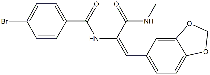 N-{2-(1,3-benzodioxol-5-yl)-1-[(methylamino)carbonyl]vinyl}-4-bromobenzamide 结构式