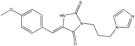 3-[3-(1H-imidazol-1-yl)propyl]-5-(4-methoxybenzylidene)-2-thioxo-4-imidazolidinone 结构式