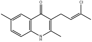 3-(3-chloro-2-butenyl)-2,6-dimethyl-4-quinolinol 结构式