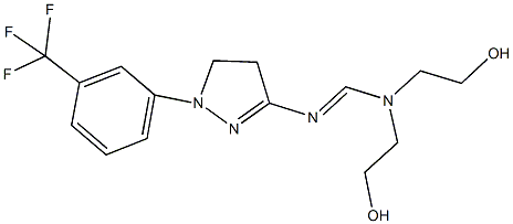 N,N-bis(2-hydroxyethyl)-N'-{1-[3-(trifluoromethyl)phenyl]-4,5-dihydro-1H-pyrazol-3-yl}imidoformamide 结构式