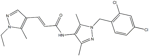 N-[1-(2,4-dichlorobenzyl)-3,5-dimethyl-1H-pyrazol-4-yl]-3-(1-ethyl-5-methyl-1H-pyrazol-4-yl)acrylamide 结构式