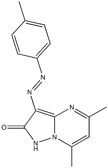 5,7-dimethyl-3-[(4-methylphenyl)diazenyl]pyrazolo[1,5-a]pyrimidin-2(1H)-one 结构式