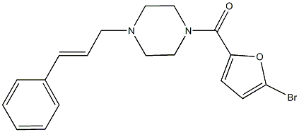 1-(5-bromo-2-furoyl)-4-cinnamylpiperazine 结构式