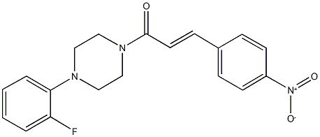 1-(2-fluorophenyl)-4-(3-{4-nitrophenyl}acryloyl)piperazine 结构式