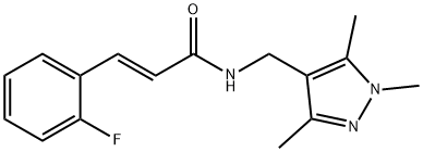 3-(2-fluorophenyl)-N-[(1,3,5-trimethyl-1H-pyrazol-4-yl)methyl]acrylamide 结构式