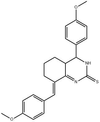 8-(4-methoxybenzylidene)-4-(4-methoxyphenyl)-4,4a,5,6,7,8-hexahydro-2(3H)-quinazolinethione 结构式