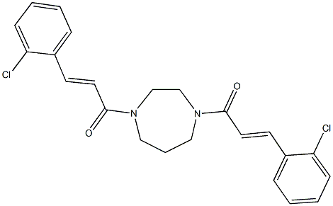 1,4-bis[3-(2-chlorophenyl)acryloyl]-1,4-diazepane 结构式