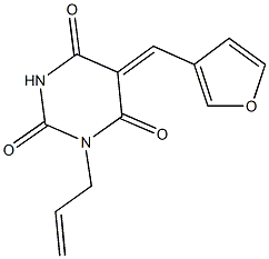 1-allyl-5-(3-furylmethylene)-2,4,6(1H,3H,5H)-pyrimidinetrione 结构式