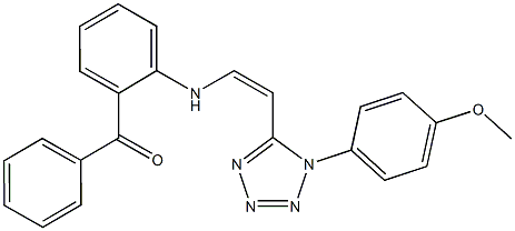 [2-({2-[1-(4-methoxyphenyl)-1H-tetraazol-5-yl]vinyl}amino)phenyl](phenyl)methanone 结构式