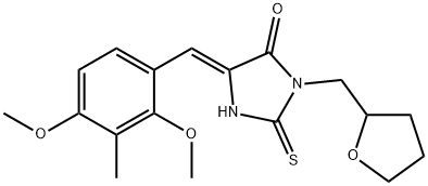 5-(2,4-dimethoxy-3-methylbenzylidene)-3-(tetrahydro-2-furanylmethyl)-2-thioxo-4-imidazolidinone 结构式