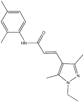 N-(2,4-dimethylphenyl)-3-(1-ethyl-3,5-dimethyl-1H-pyrazol-4-yl)acrylamide 结构式