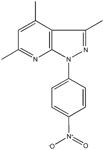 1-{4-nitrophenyl}-3,4,6-trimethyl-1H-pyrazolo[3,4-b]pyridine 结构式