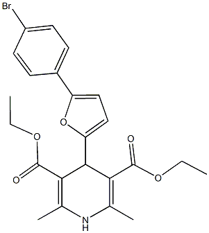 diethyl 4-[5-(4-bromophenyl)-2-furyl]-2,6-dimethyl-1,4-dihydro-3,5-pyridinedicarboxylate 结构式