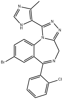 8-bromo-6-(2-chlorophenyl)-1-(5-methyl-1H-imidazol-4-yl)-4H-[1,2,4]triazolo[4,3-a][1,4]benzodiazepine 结构式