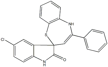 5'-chloro-4-phenyl-1',2,3',5-tetrahydrospiro([1,5]benzothiazepine-2,3'-[2'H]-indole)-2'-one 结构式