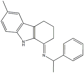 N-(6-methyl-2,3,4,9-tetrahydro-1H-carbazol-1-ylidene)-N-(1-phenylethyl)amine 结构式